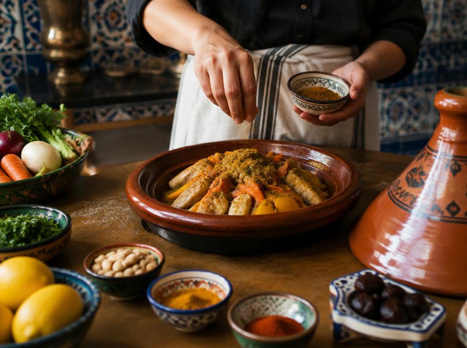 Moroccan cooking class with a chef